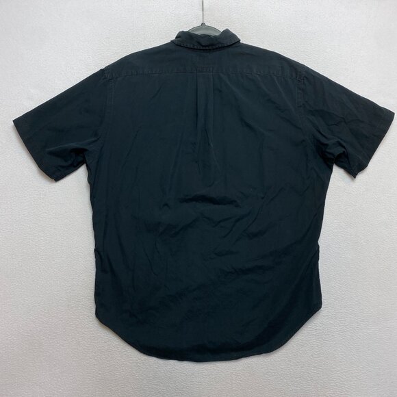 VINTAGE Polo Ralph Lauren Shirt Mens L Black Short Sleeve Classic Button Down - Picture 7 of 11